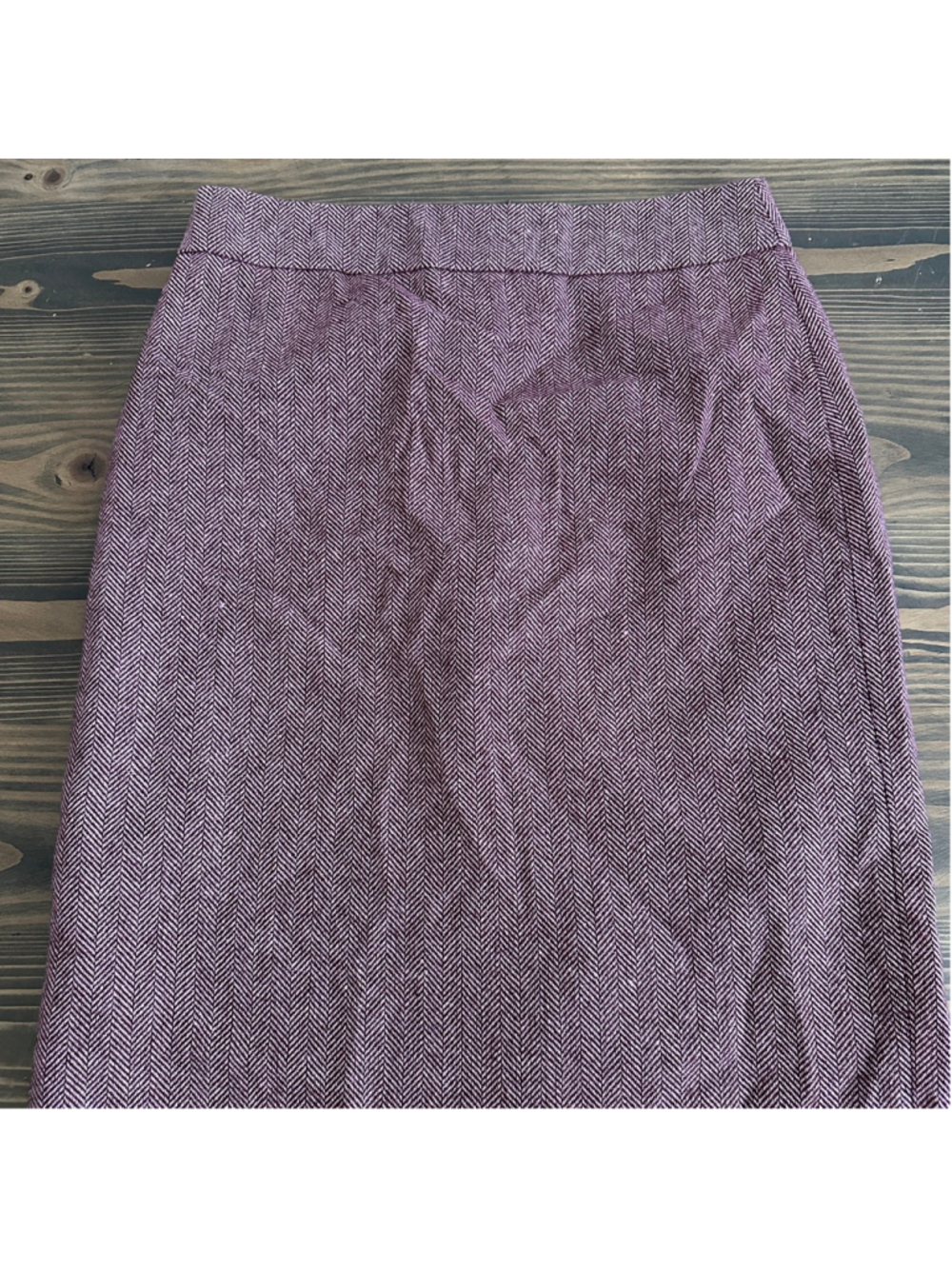 JG Hook Wool Pencil Skirt Womens 6 Burgundy Herringbone Career Skirt - Picture 3 of 9